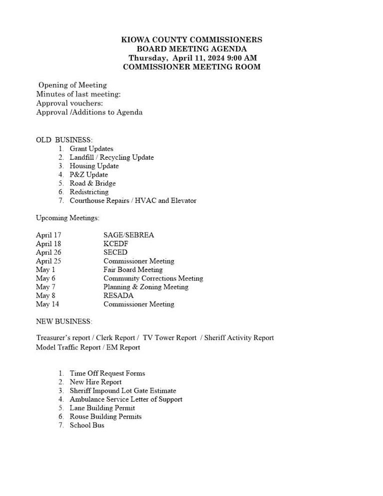 BOCC Meeting Agenda 4/11/2024