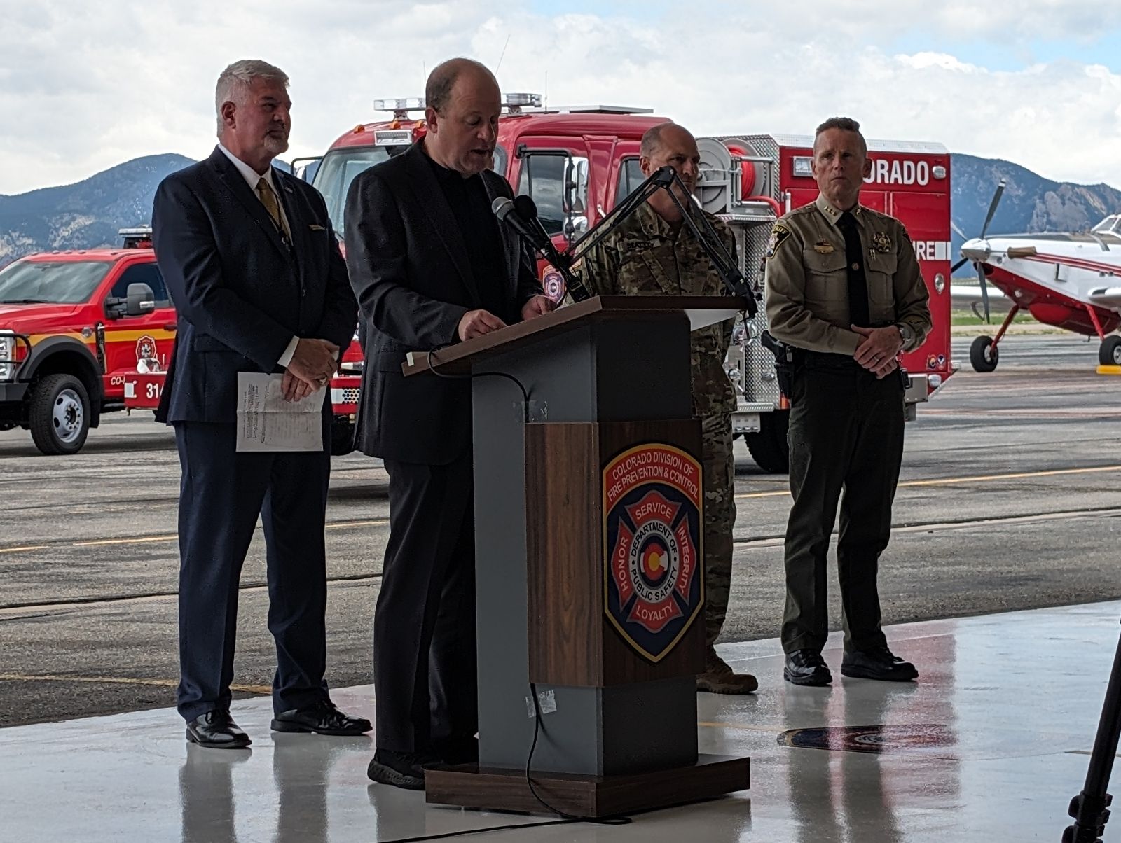 Governor Polis addresses the state's preparedness for the upcoming wildfire season at the annual Wildfire Briefing with state, local, and federal partners
