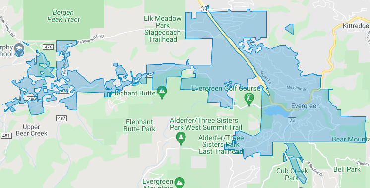 Evergreen Metropolitan District Map