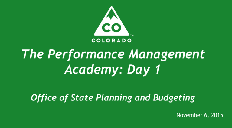 The Performance Management Academy: Day 1